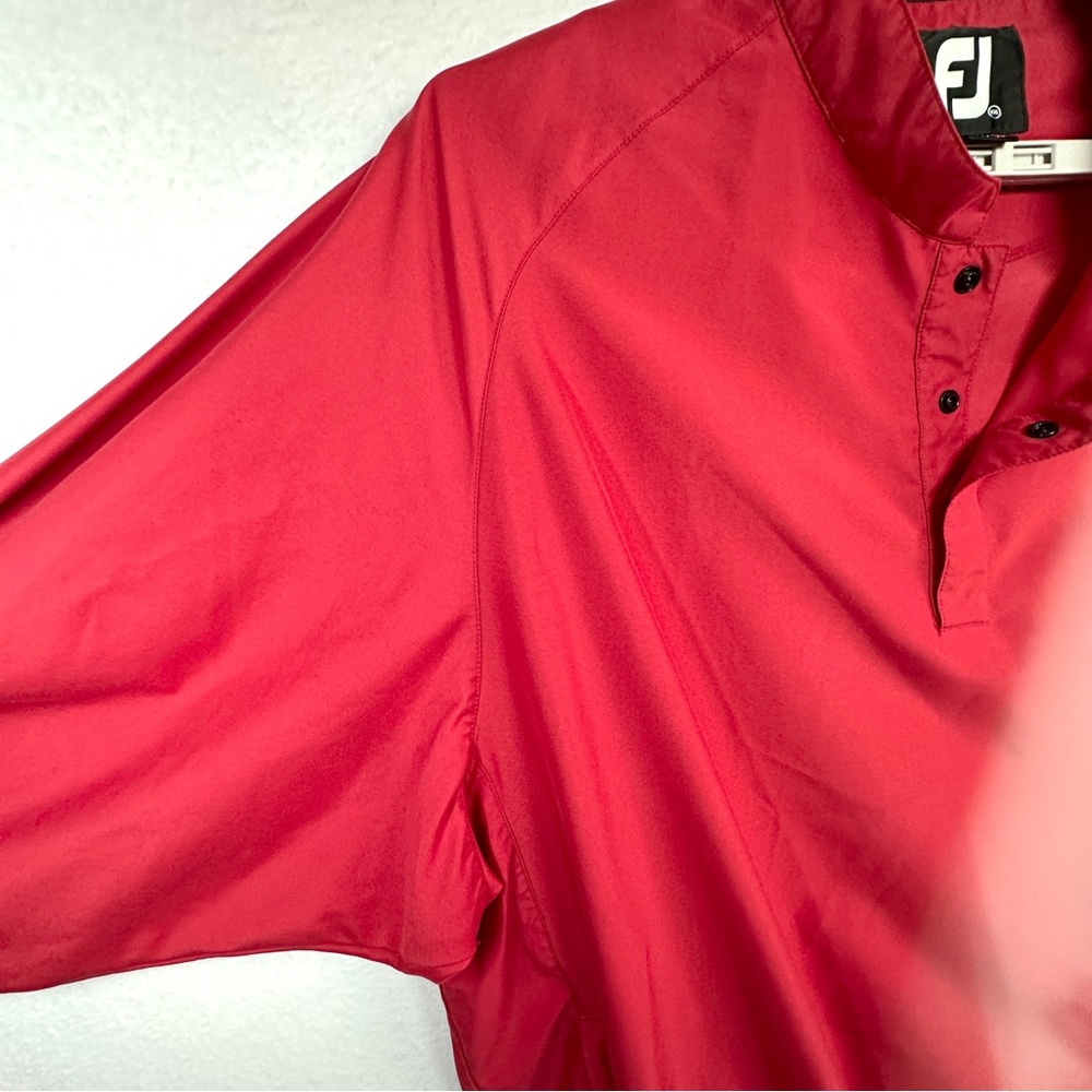 FootJoy Pullover Windbreaker Men's XXL Red Snap Closure Wind Shirt Golf - Picture 4 of 9